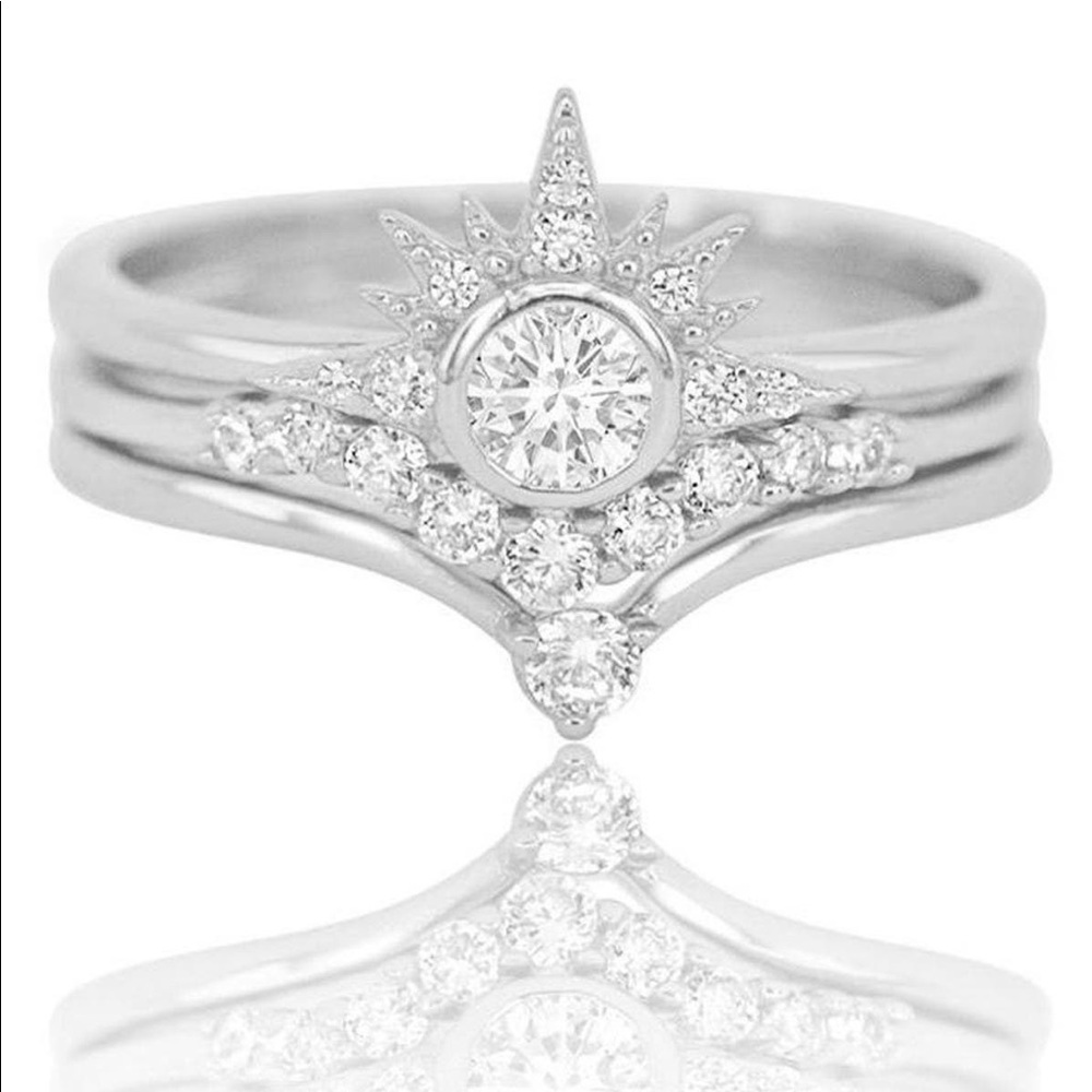 MELINDA MARIA Alexis CZ Stacking Rings - Size 7